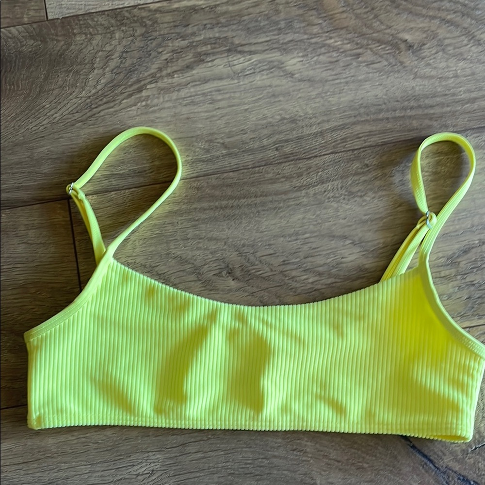 Frankie's Bikinis Neon Yellow Ribbed Top